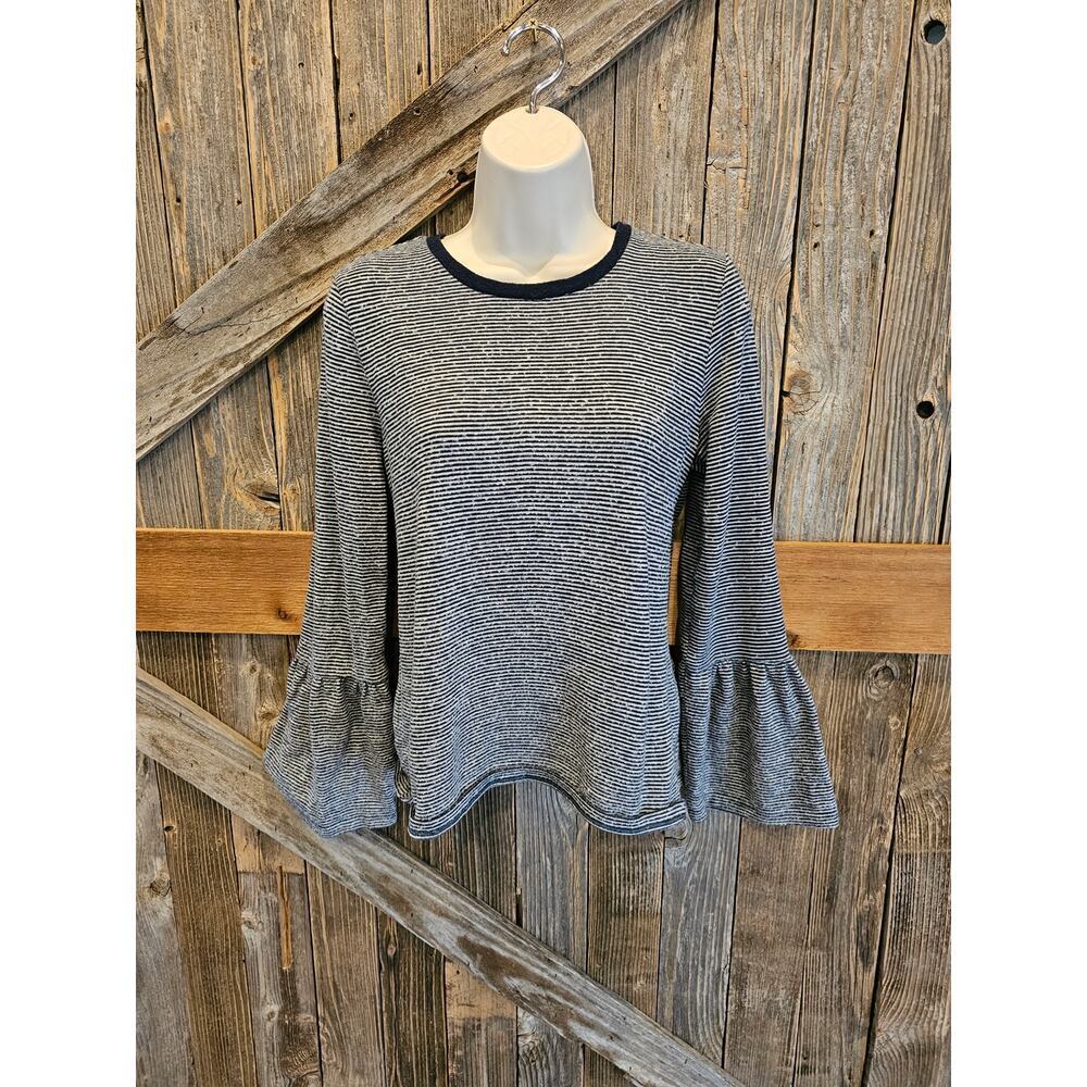 Lucky brand size medium stretch long sleeve striped bell sleeve